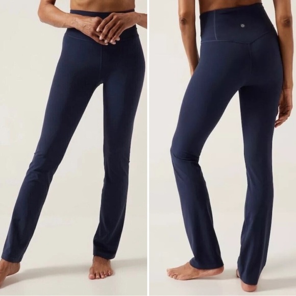 Athleta Pants - NEW Athleta Elation Straight Leg Pant Sz M High Rise Navy Yoga Athletic Pants
